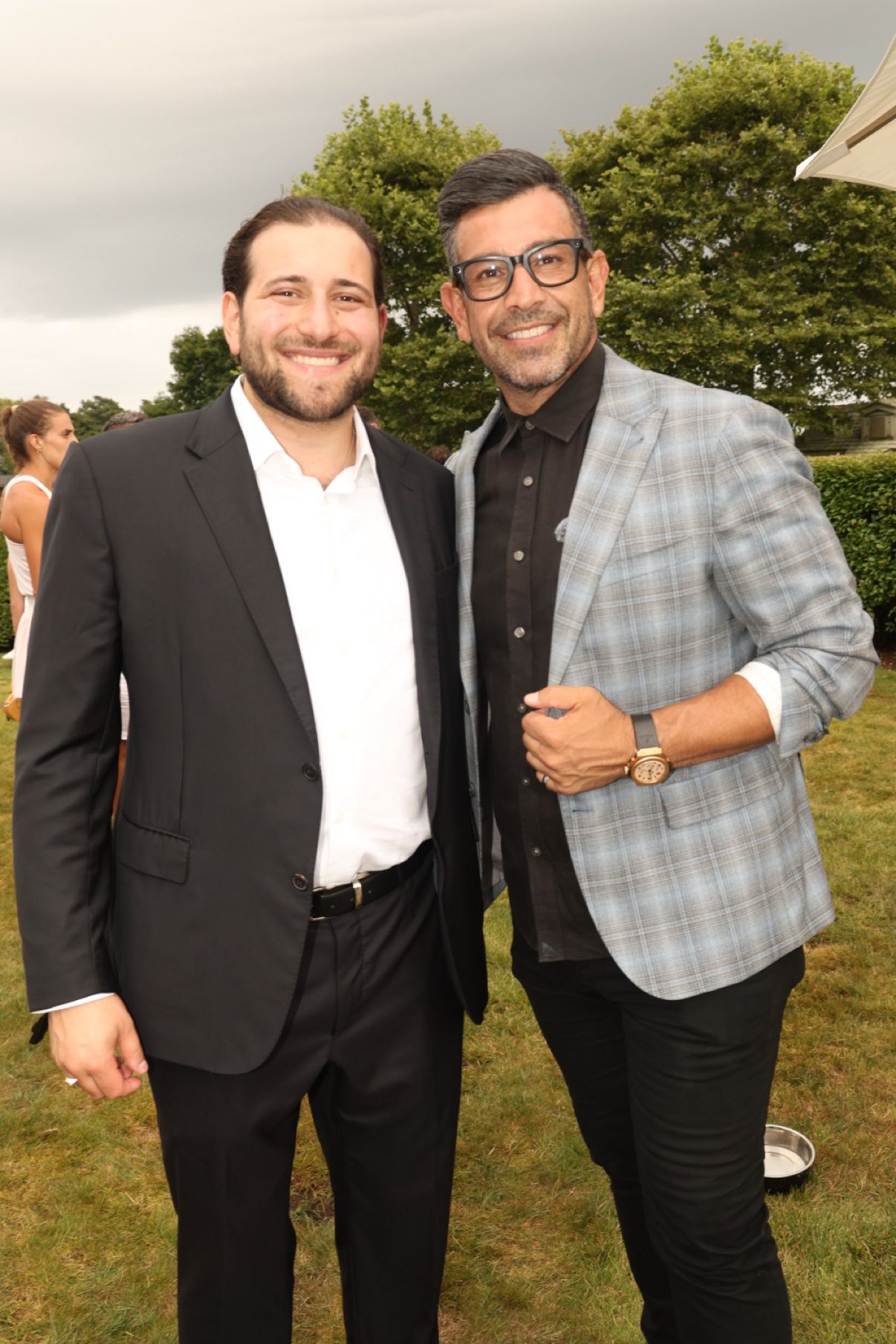 Richie Hosein with Kyle Lutnick, Executive Vice Chairman of Cantor Fitzgerald, at a Hamptons garden event