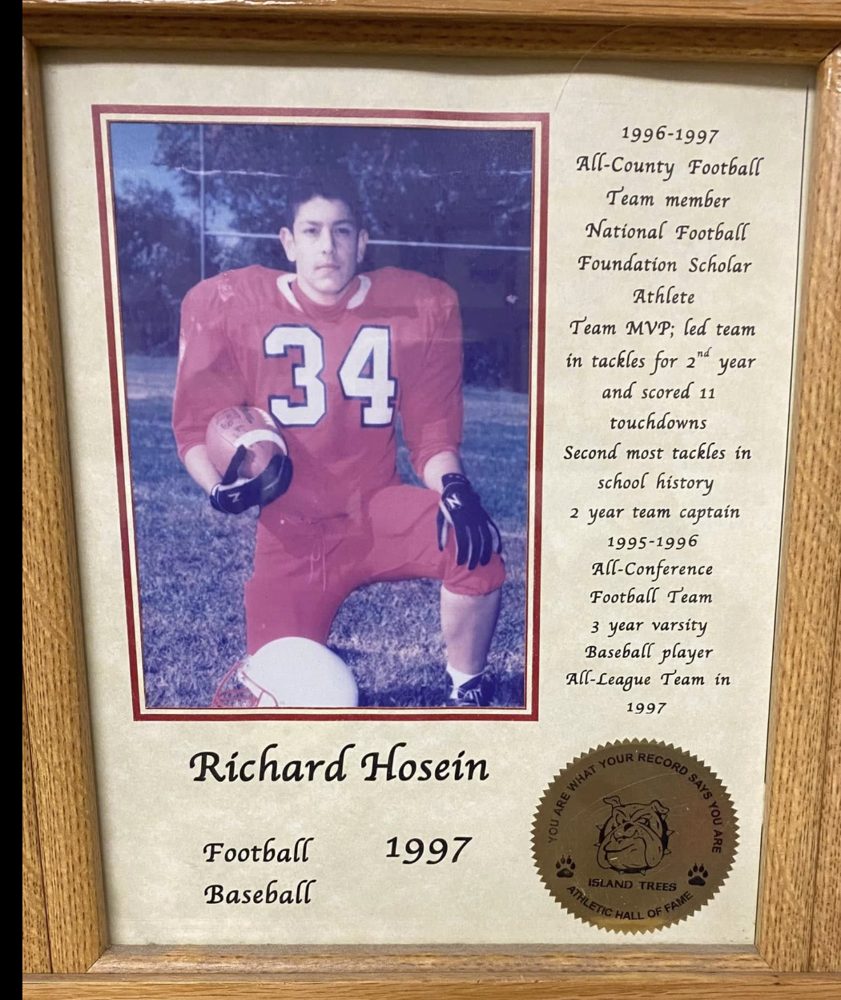 Richie Hosein's Island Trees High School Athletic Hall of Fame plaque, Golden Eleven, Class of 1997