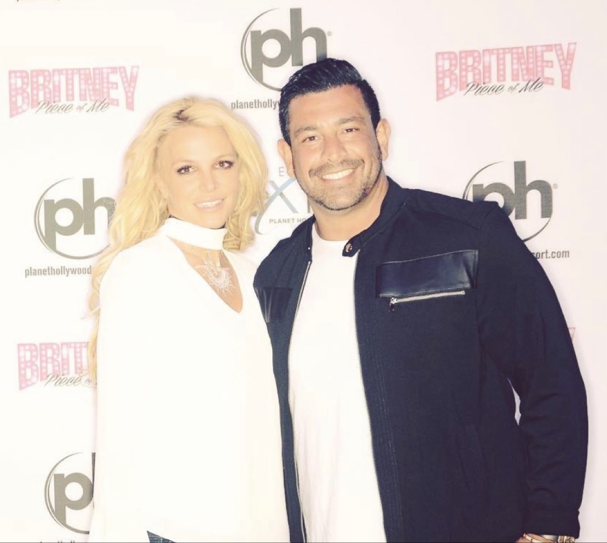 Richie Hosein with Britney Spears at Planet Hollywood