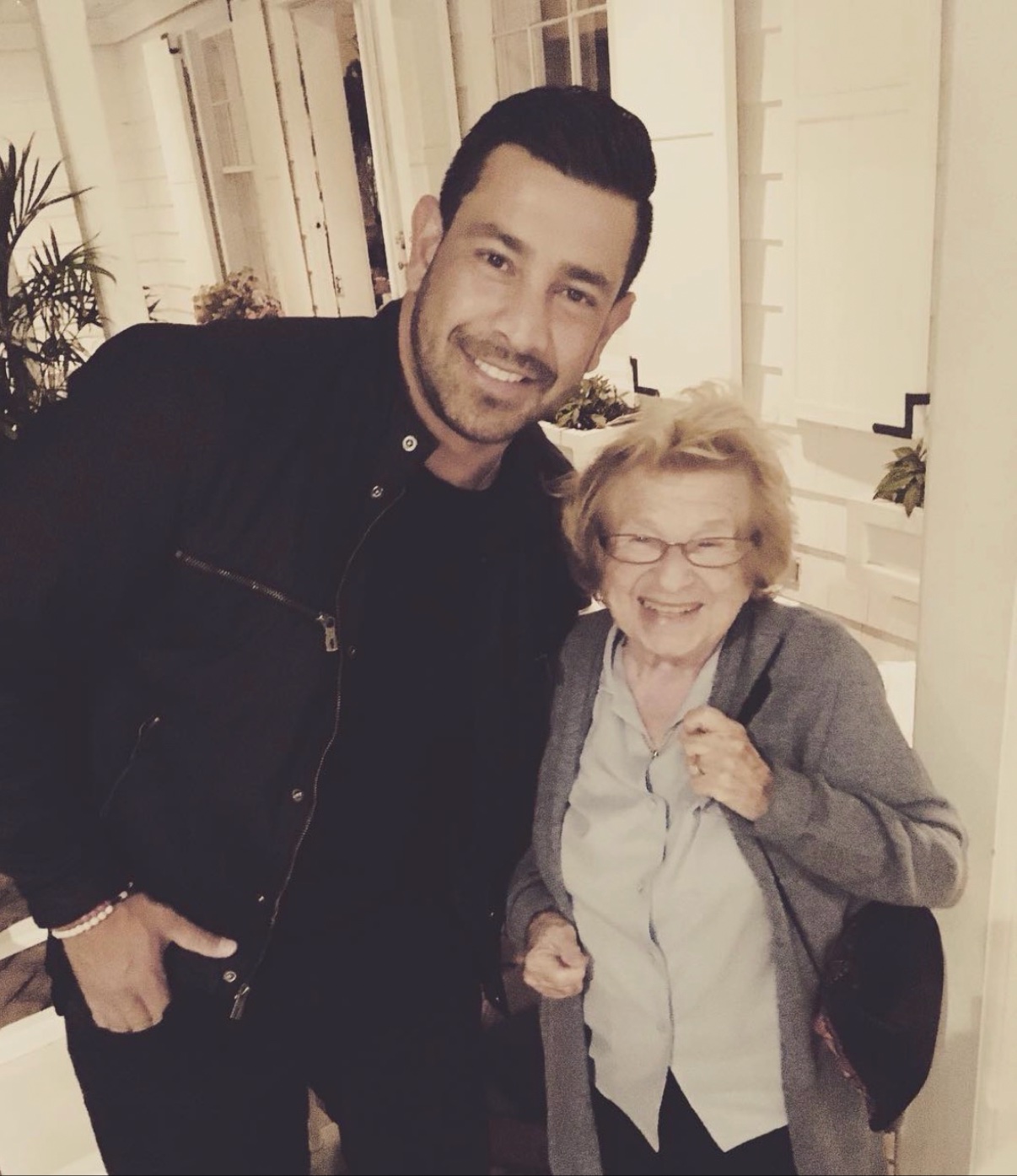 Richie Hosein with Dr. Ruth Westheimer in the Hamptons