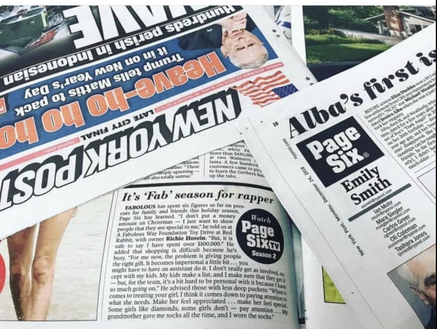 New York Post Page Six column mentioning Red Rabbit owner Richie Hosein, December 2018
