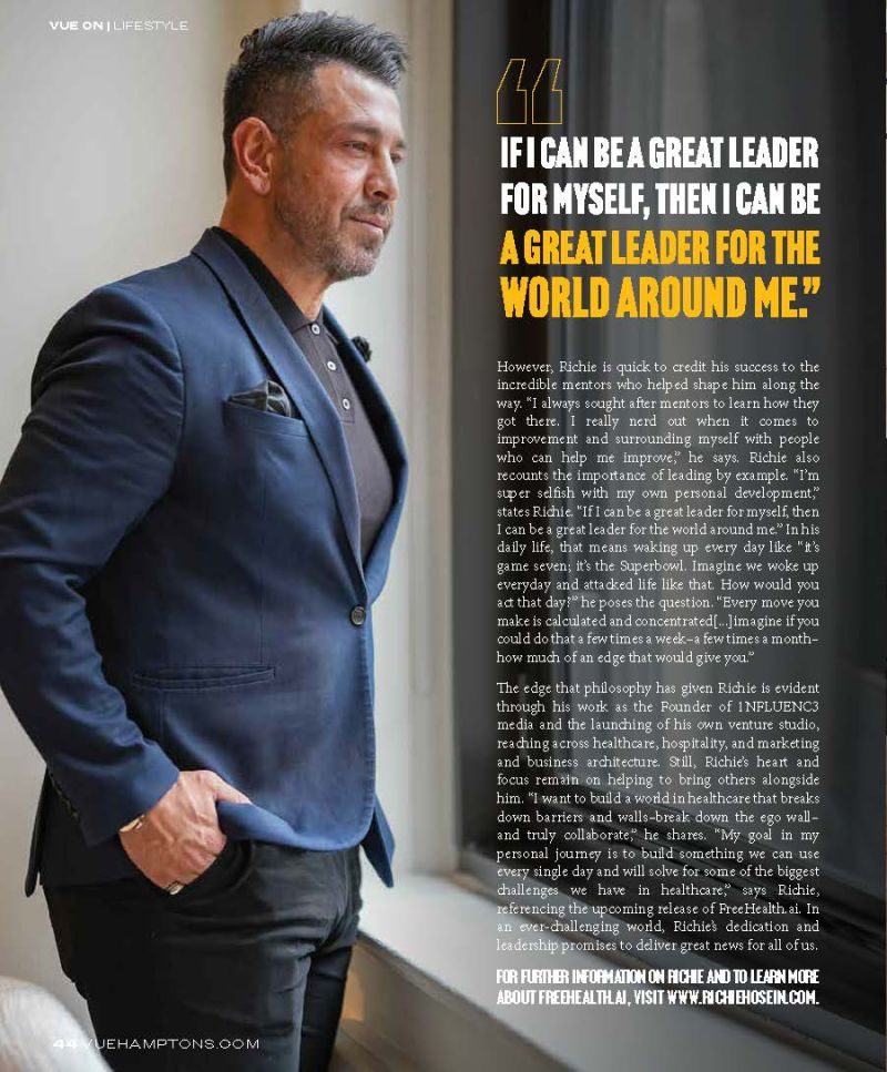 VUE Hamptons Spring 2026 feature on Richie Hosein, page 44
